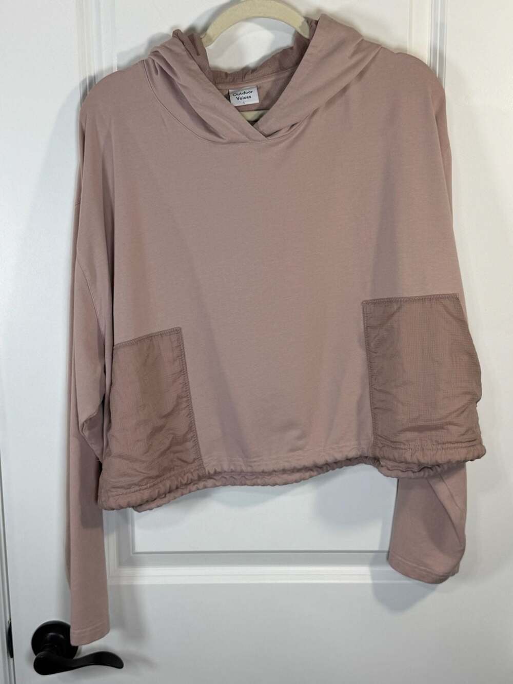Outdoor Voices Rec Hoodie Cropped Sweatshirt Mauve Size L